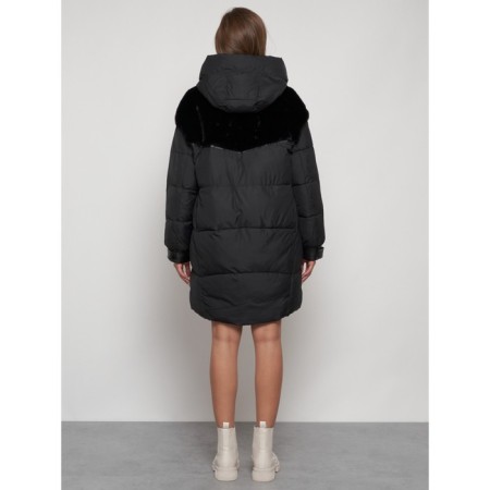 Winter jacket female, size 50, black color-3