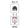 Telephone connector UTP, RJ-14 (6P4C), Cat 3 Rexant