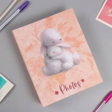 Photo album for 200 photos 10x15 cm, plastic. Bunny Life sheets of hare life