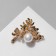 Brooch "Pearls" olive leaves, white color in gold
