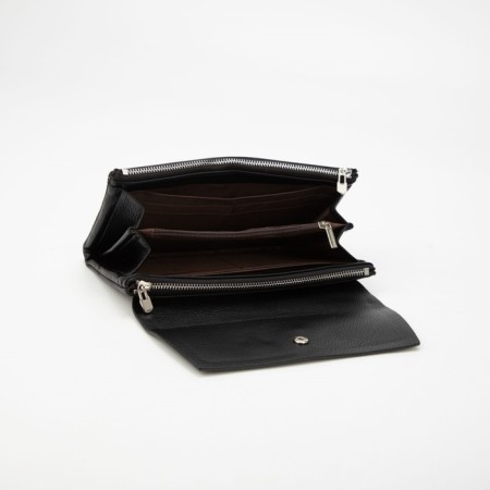 Women's wallet on the button, black color-2