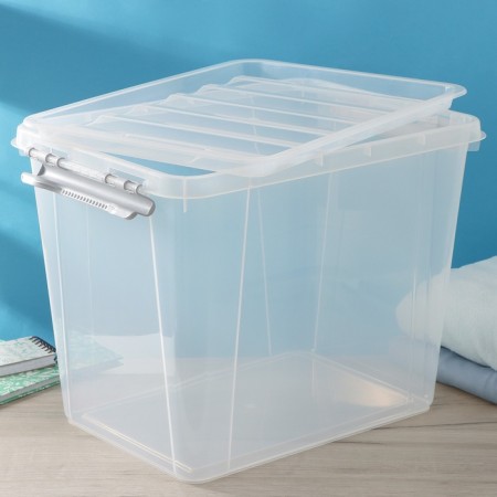 Storage container with a lid Ricco, 25 l, 41 × 29.5 × 31.2 cm, transparent-8