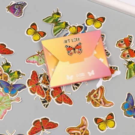 Stickers for creativity "World of butterflies" embossing gold set 48 pcs 9x7x0.8 cm-6