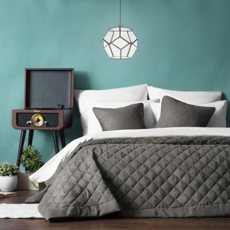 Cover with pillowcases "Kim", size 230x250 cm, dark gray color