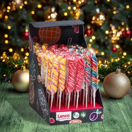 Карамель леденцовая Lenco, «Спираль», со вкусом дыня, малина, бабл-гам, 15 г