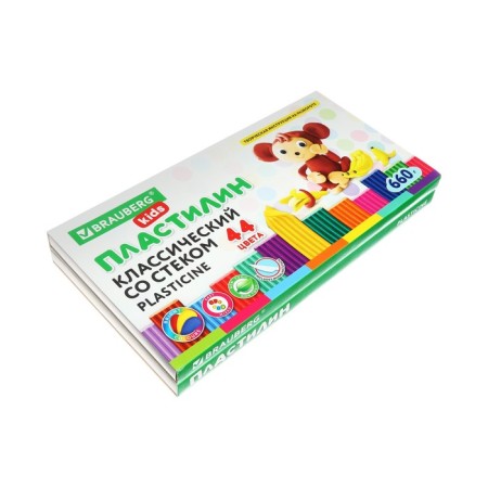 Plasticine 44 -ZV 660g Brauberg Kids, with a stack. High quality-3