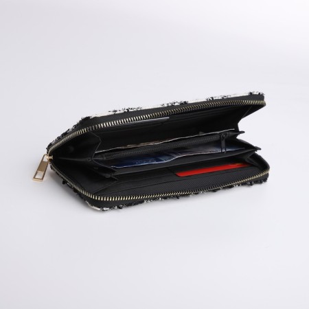 Women's wallet with lightning, black color-3