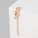 Earring "Kaff" butterfly in flight, white-pink color in gold