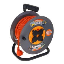 An extension cable on the coil of Universal Vem-250, 4x40 m, PVS 3x1.5, IP44, sockets with a lat. lid