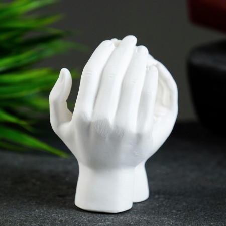 Souvenir "Angel sleeping in the hands" White, 6.5cm-1