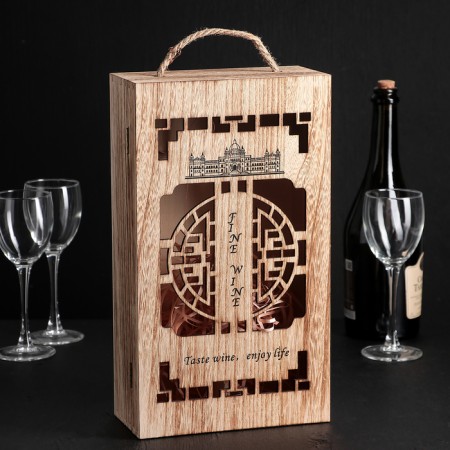Merlo's storage box, 35 × 20 cm, 2 bottles-1