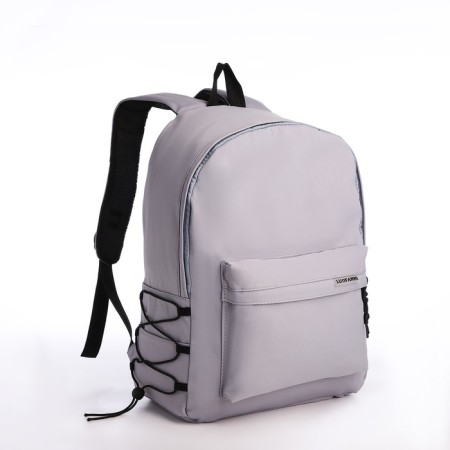 Young backpack from textiles on lightning, 4 pockets, gray color