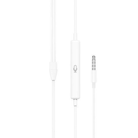 Hoco M101 headphones, wired, inserts, microphone, 1.2 m, white-4
