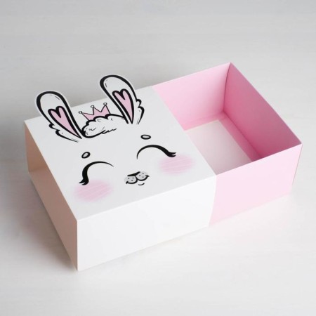 Gift folding box, packaging, "bunny", 15 x 15 x 8 cm-4