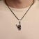Piece of men's “rock” hand, color black silver on a black lace, 50 cm