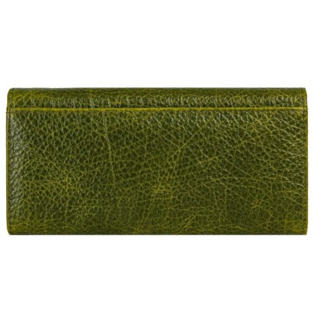 Wallet on the button, Dep. For bills/maps (6)/coins, swamp color 18x9x2.5cm-3