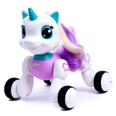 Robot Unicorn "My Favorite Peteum" IQ Bot, on the control panel, interactive: sound, sensory, on the battery, purple-1