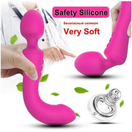 Vibrator bilateral oka-hips, 14 modes, 23.5 x 3.5 x 4 cm, silicone, purple-8