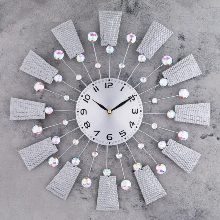 Watch walls, series: openwork, "Mirror points", D-40 cm, dial 12 cm