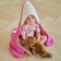 Toward Tensor Corner I, 75x75 cm, milk/pink color, 100% cotton, 360 g/m2