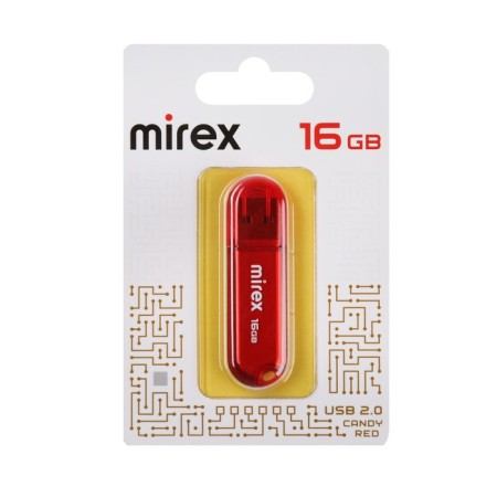 Flash drive Mirex Candy Red, 16 GB, USB2.0, th Up 25 MB/s, PBU up to 15 Mb/s, red-2