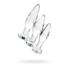 Set of anal traffic jam Sexus Glass, Glass, Transparent, 14/12, 5/12 cm, d = 4/3, 5/3 cm