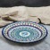 Plate of the Rishtan ceramics "Flowers", blue, embossed, 27cm
