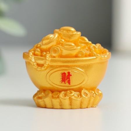 Polystone souvenir "Cup with coins" 4x3.5 cm-3