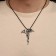 Unisex "Legends" Dragon with a sword, color black silver on a black lace, 60 cm
