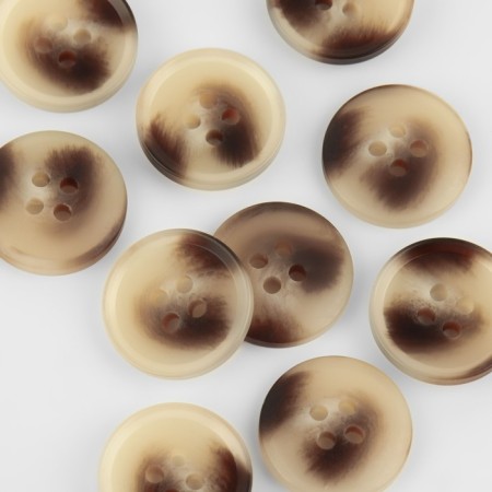 A set of buttons, 4 punctures, d = 18 mm, 10 pcs, beige/brown color-1