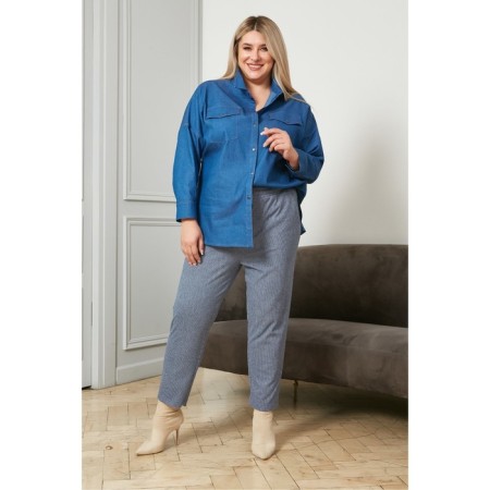 Female trousers, size 56, blue color