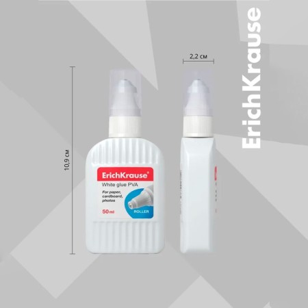 Clee-roller Erichkrause PVA, 50 ml, with a metal roller applique, suitable for paper, cardboard and fabric, frost-resistant-6