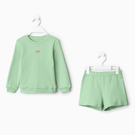 Kidsa (sweatshirt, shorts) minku, green color, height 104 cm