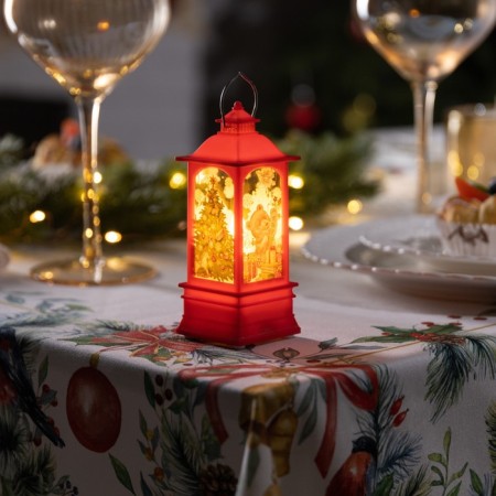 LED figure "Red Lantern with a bear cub" 5 × 12 × 5 cm, plastic, AG13x3 batteries, glow warm white