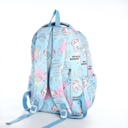 School backpack from textiles 2 of the lightning department, 4 pockets, blue color-3