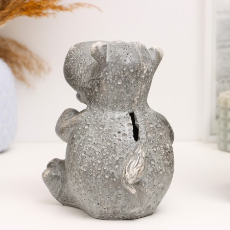 Piggy bank "Hippo with heart" Gray, 14cm-2
