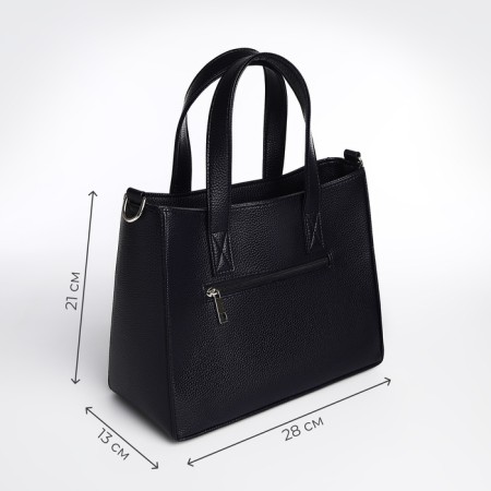 Female bag Textura, tout, medium size, blue color-3