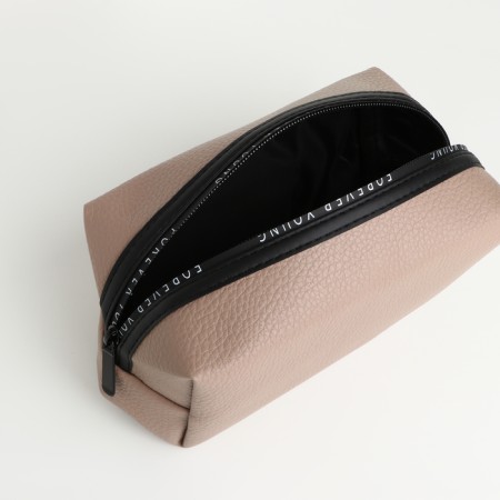Cosmetic bag with lightning, cappuccino color-2