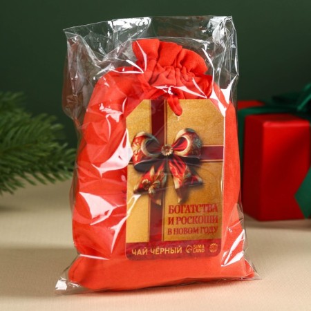 New Year! Black tea in a gift bag of "wealth and luxury", 100 g.