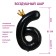Foil ball 40 "The number 6 with the crown", the color is black
