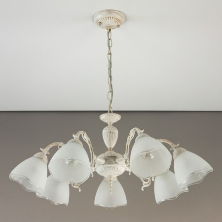 Suspended chandelier Citilux "Latur" CL413270, 46x33 cm, 7x75W, E27, white color-3