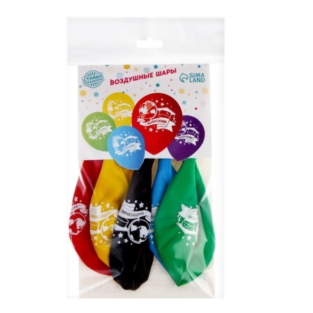 Air ball 12 "Graduate", 1-land, set 5 pcs., Mix-1