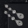 Hanging earrings with “evening” rhinestones, white color in silver, 7 cm