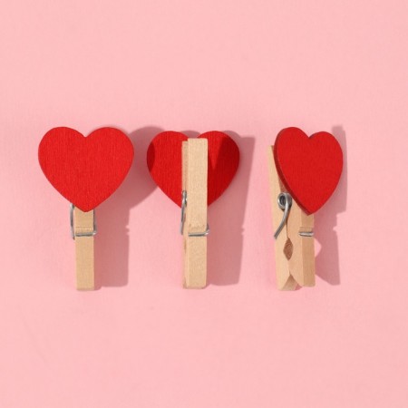 Brongs for sewing "with heart", 3.5 × 2 × 1 cm, 10 pcs, red color-2