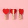 Brongs for sewing "with heart", 3.5 × 2 × 1 cm, 10 pcs, red color