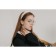 Earrings "School" ruler, black-beige color in silver