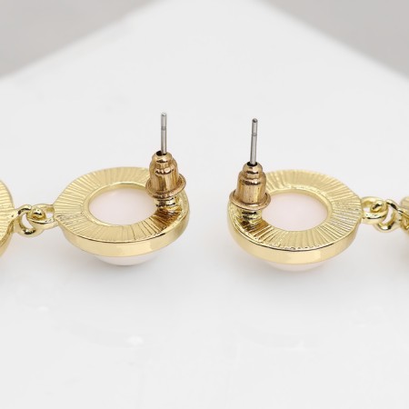 Earrings with pearls "harbor" Consciousness, geometry, color gold-2