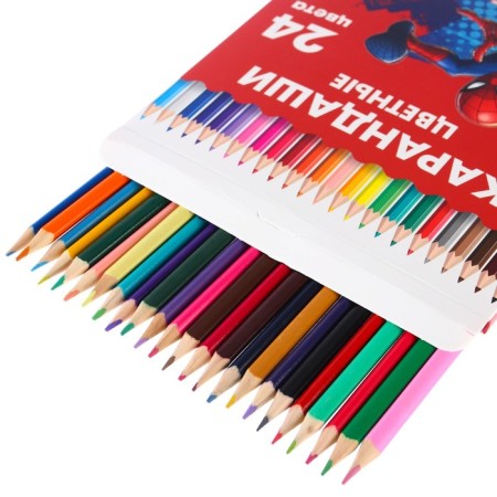Color pencils, 24 colors, trihedral, spider-man-3