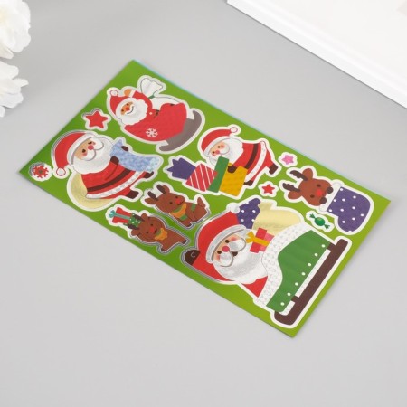 Stick Plastic Foil "New Year" Green 24.5x13.2 cm-2