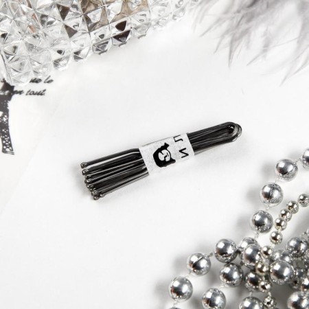 Hair hairpins "Classic" (set 10 pcs) 5 cm, silver-1